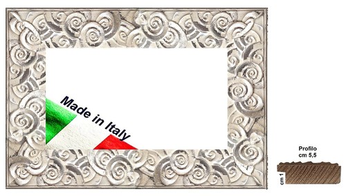 Cornice bianca argento - cornice, e
