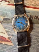 75' VINTAGE ACCUTRON ASTRONAUT MARK 2 QUADRANTE BLU. revisionato