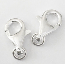 gancio chiusura a moschettone a molla in argento 925 lungo 13mm per catenina 