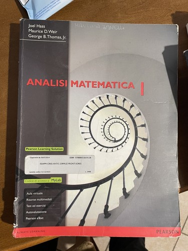 Analisi matematica pearson - analisi,