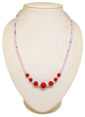 Collana donna cristalli rosa