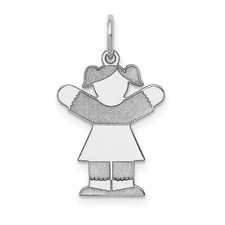 14k White Gold Kid Charm