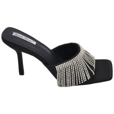 Sandalo gioiello nero donna