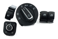 SET 4 PEZZI PULSANTIERA ALZACRISTALLO CROMATA 3 PORTE VW Golf 5 6 Mk5 MK6 PASSAT