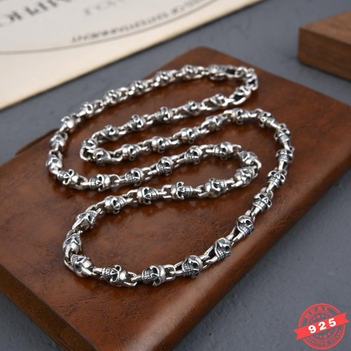 Collana catena maglia teschi