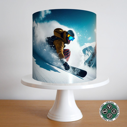 Cake topper snowboard neve