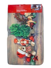 TRIS TAPPETO BAGNO CON COPRI WC SET BAGNO TAPPETI NATALE MERRY christmas