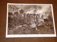 Incendio del Castello di Tervueren nel 1879 Principessa Carlotta Pompieri
