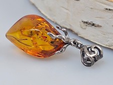 Ciondolo ambra, catena in