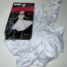 Marilyn Monroe Costume Halloween Vestito Donna Taglia S/M 2-8 Bianco Halter