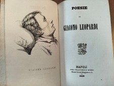 Poesie di Giacomo Leopardi 1849 libro antico