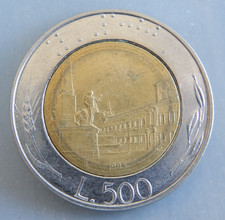 1995 Italy 500 Lire Bi-Metal