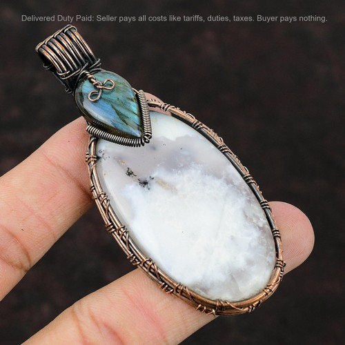 Ciondolo rame dendrite opale