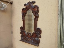 ANTICO D'EPOCA INIZI XIX secolo SPECCHIO SPECCHIERA IN LEGNO SCOLPITO A MANO