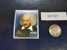 Francobollo Albert Einstein fisico teorico 2013 Repoblikani Madagasikara (a)