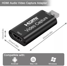 Adattatore da USB a HDMI, schede di acquisizione audio e video, 4K 1080p