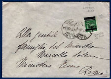 1945 - Lettera da Bari con 2 Lire su 25 cent. n.525 - Varietà - Firmata Carraro