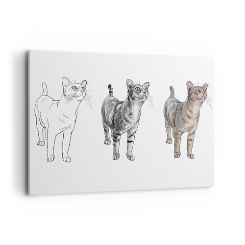 Quadro tela 100x70cm gatti - 100x70cm,