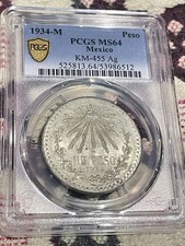 1934 M Messico Argento Un Peso