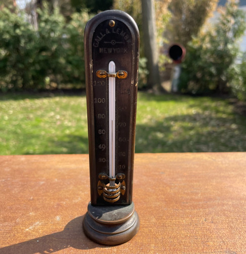 Antico termometro bronzo - in,