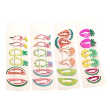  24 Pcs Mollette Bambina Per Capelli Fermagli Frutta Kids Hairpin Bambini