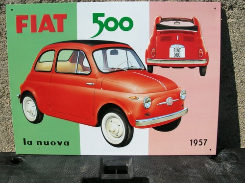 Insegna fiat 500 - fiat, "la