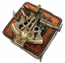 Antico astrolabio marino sestante nautico tedesco da collezione in ottone con...