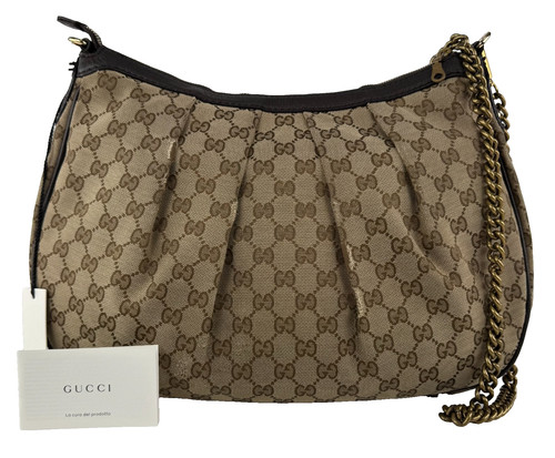 Borsa gucci marrone tela - tela, gg