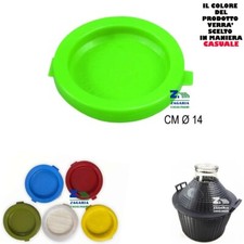 2 Pz TAPPO PLASTICA DAMIGIANA VETRO BOCCA LARGA 5-10-15-20-25-34 LT DIAM. 14 CM