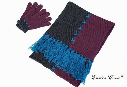 Sciarpa guanti multicolore - sciarpa,