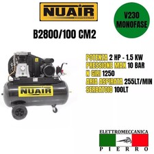 B2800/100 CM2 COMPRESSORE AD ARIA 100LT ABAC NUAIR CINGHIA MONOSTADIO V230 MONOF