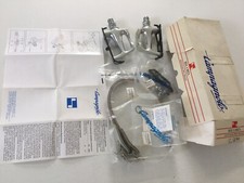 Set pedali pista + cinghie pelle Campagnolo C Record vintage nuovi con scatola