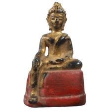 STATUA PERFETTA PHRA KRU AYUTTHAYA VECCHIO AMULETO BUDDHA TAILANDESE MOLTO BELLA