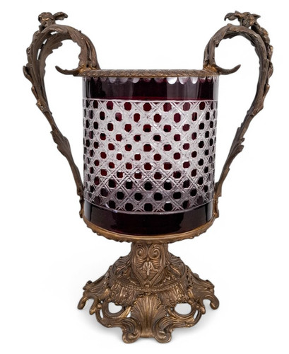 Vaso urna cristallo - , rosso