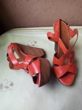 sandali donna tacco alto plateau in legno