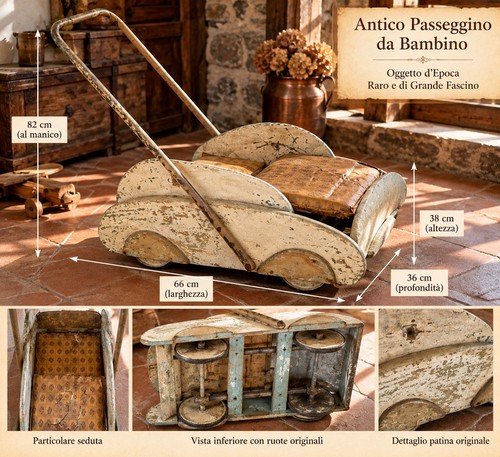 Antico passeggino bambino - passeggino,