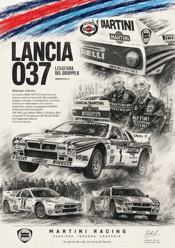 Poster lancia 037 - poster, martini