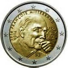 2 euro 2016 -	FRANCIA 100º anniversario della nascita di François Mitterrand 
