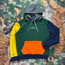 Polo Ralph Lauren Felpa con Cappuccio Doppia Maglia Colorblock Pullover Pony Ricamato Medium