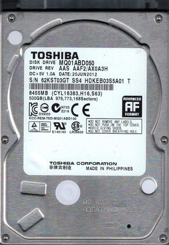Toshiba mq01abd050 500 5 - mq01abd050, 2,5"