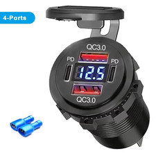 12v usb presa auto - qc, 3.0