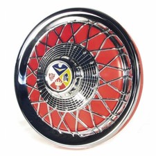 Chrome rim cover cup red