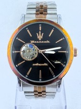 Incredibile Orologio da Polso Uomo Maserati Automatico Quadrante Scheletro Quadrante Nero