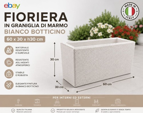 Fioriera graniglia marmo - in,