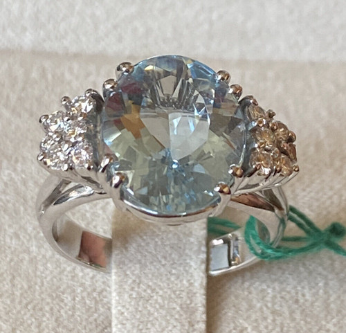 Anello oro bianco 18kt con - 18kt.,