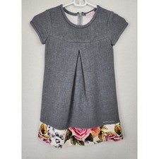 Abito Monnalissa made in Italy bambino grigio e floreale taglia 6 mesi lusso 