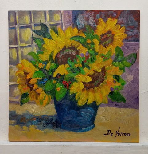 Quadro dipinto fiori girasoli - quadro,