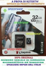 KINGSTON Micro SD 32 GB class10 PLUS MICROSD 100MB/S ORIGINALE SCHEDA MEMORIA