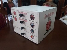 Splendida cassettiera merceria vintage pubblicitaria tre cerchi rosso filofort