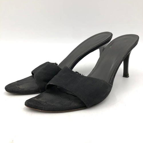 Gucci mules tela pelle nero - gucci, gg